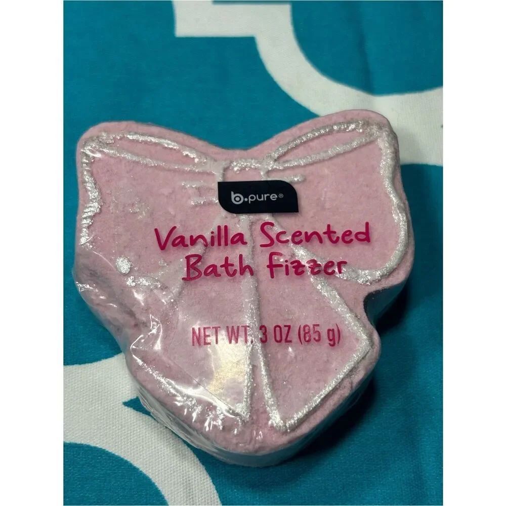New Pink Bow  Vanilla Scented Pink Bath Fizzer Bomb